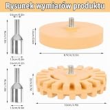 2 sztuki gumki do usuwania folii z adapterem, gumka do ścierania do usuwania folii i resztek kleju na pojeździe, samochodzie lub motocyklu