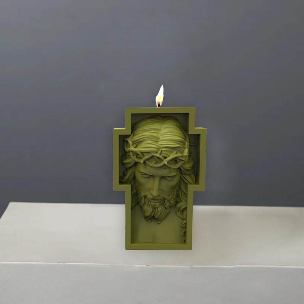 Generic Man Head Statue Decoration Candle Silicone Mold Epoxy DIY Decoration Making Soap Melt Resin Christmas Home Decorations, As shown in the figure