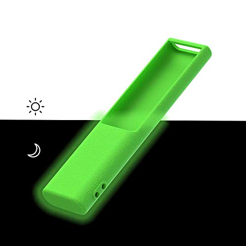 Image of Oboe Silicone Protective Case for Samsung BN59-01311 Smart TV Remote Shockproof Anti-Slip Battery Cover for Samsung QLED TV Smartone Remote Anti-Lost with Remote Loop (Glow in Dark Green)
