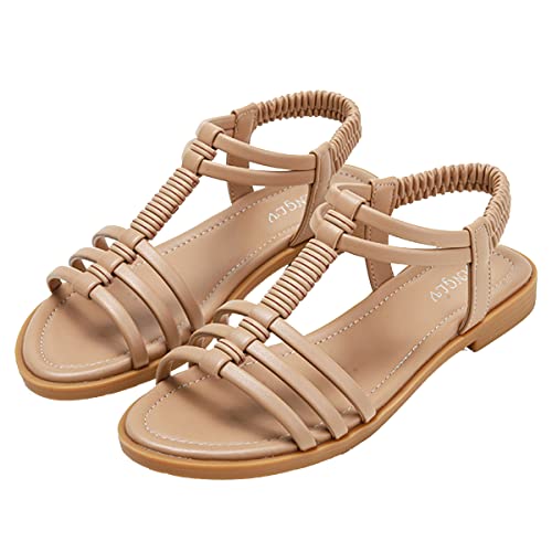 Finevalue Women's Vintage Hollow Out Holiday Sand Flat Sandals(8.5,Q87024-1) #TOP1