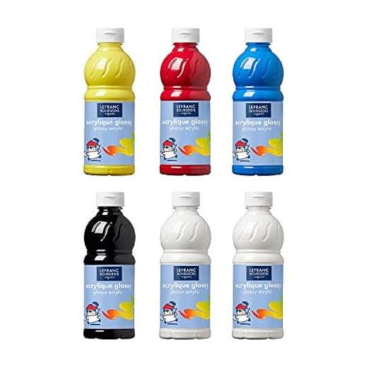 Lefranc Bourgeois - Assortiment Acrylique Glossy 6 x 500ml