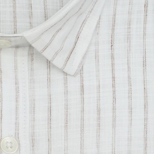 Image of GHPC 100% Cotton Striped Half Sleeves Regular Fit Formal Shirt for Men
