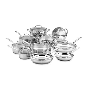 Cuisinart 17-Piece Cookware Set, Chef’s Classic Steel Collection 77-17N