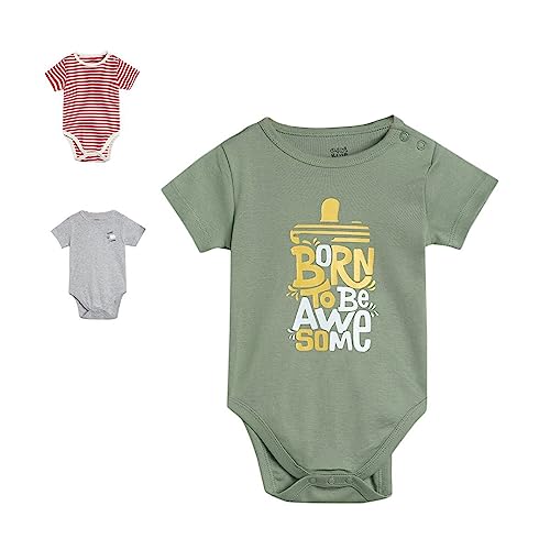 Image of miniklub Infant Boys Pack of 3 Pure Cotton Bodysuits