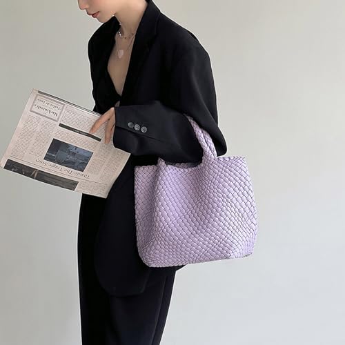 Image of JINMANXUE Fashion Woven Bag Shopper Bag Travel Handbags and Purses Women Tote Bag Large Capacity Shoulder Bags
