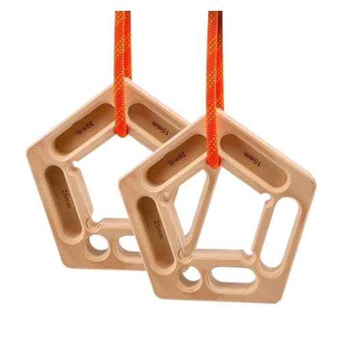 YGLEEULI Plataforma Escalada Diapasón de Escalada Madera, Tablero fortalecedor Dedo for en Roca, Tabla Colgante, Bloque Entrenamiento for antebrazo práctica(2pc)