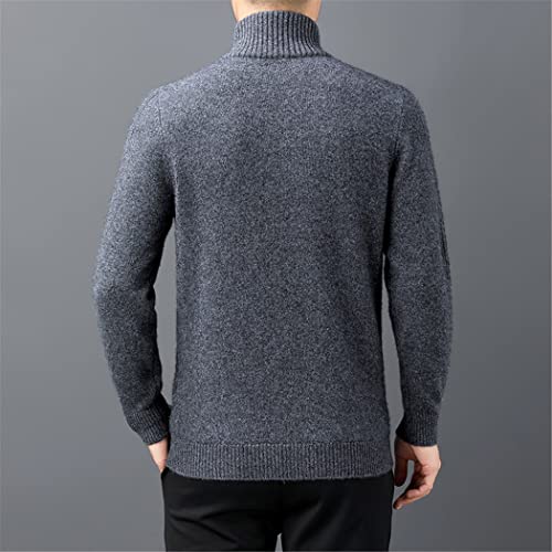 Pull en laine pour homme demi-col roulé zippé jacquard L