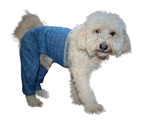 Mozzie Pants Walking E-Collar Alternative, Dog Pajamas, Medium, Blue