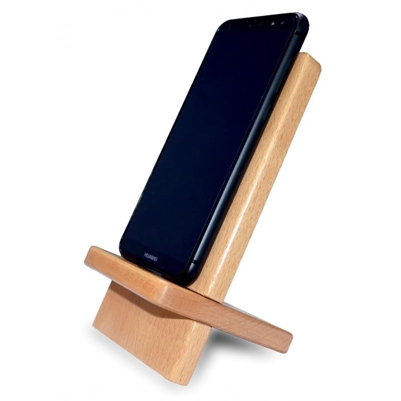 Wooden Phone Stand, Natural Wood Desktop Mobile Holder, Minimalist Design, Portable Smartphone Display Stand-image-44