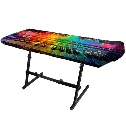 Image of Nuxovilar Neon Keys Piano Cover Elastic Milk Silk 88 Key | Elastic Protector Keyboard Guard Digital Instrument Wrap Dusting Home Studio Performance (Neon Lit Keys)