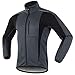 Beylore Giacca Bici Uomo Donna Invernale in Pile Calda Impermeabile Riflettente Antivento Giacca da Ciclismo Giacca MTB Ciclismo ​per Ciclismo, Jogging, Escursion,Grigio,L