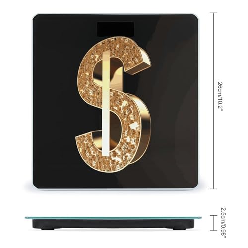 Báscula digital de vidrio templado Gold Dollar Sign miniatura 2