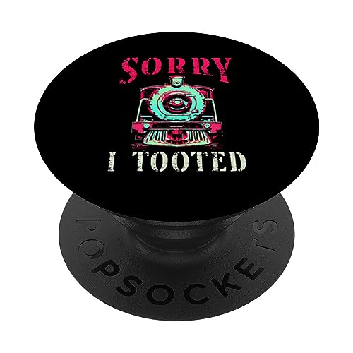 Sorry I Tooted Train - Divertido juego de palabras de locomotora de ferrocarril vintage PopSockets PopGrip Intercambiable
