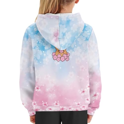 Image of Coloranimal Unisex Girls and Boys Long Sleeve Hoodies Hoody Athletic Pullover Sweatshirts Tops Age 6-16year