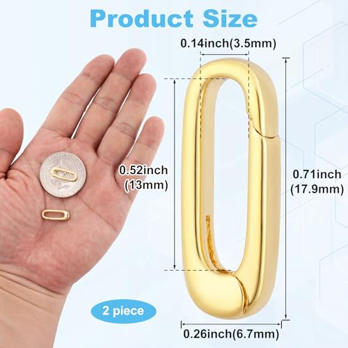 Cierres ovalados de oro 18k para collar y conector de pulsera HINZIC 3