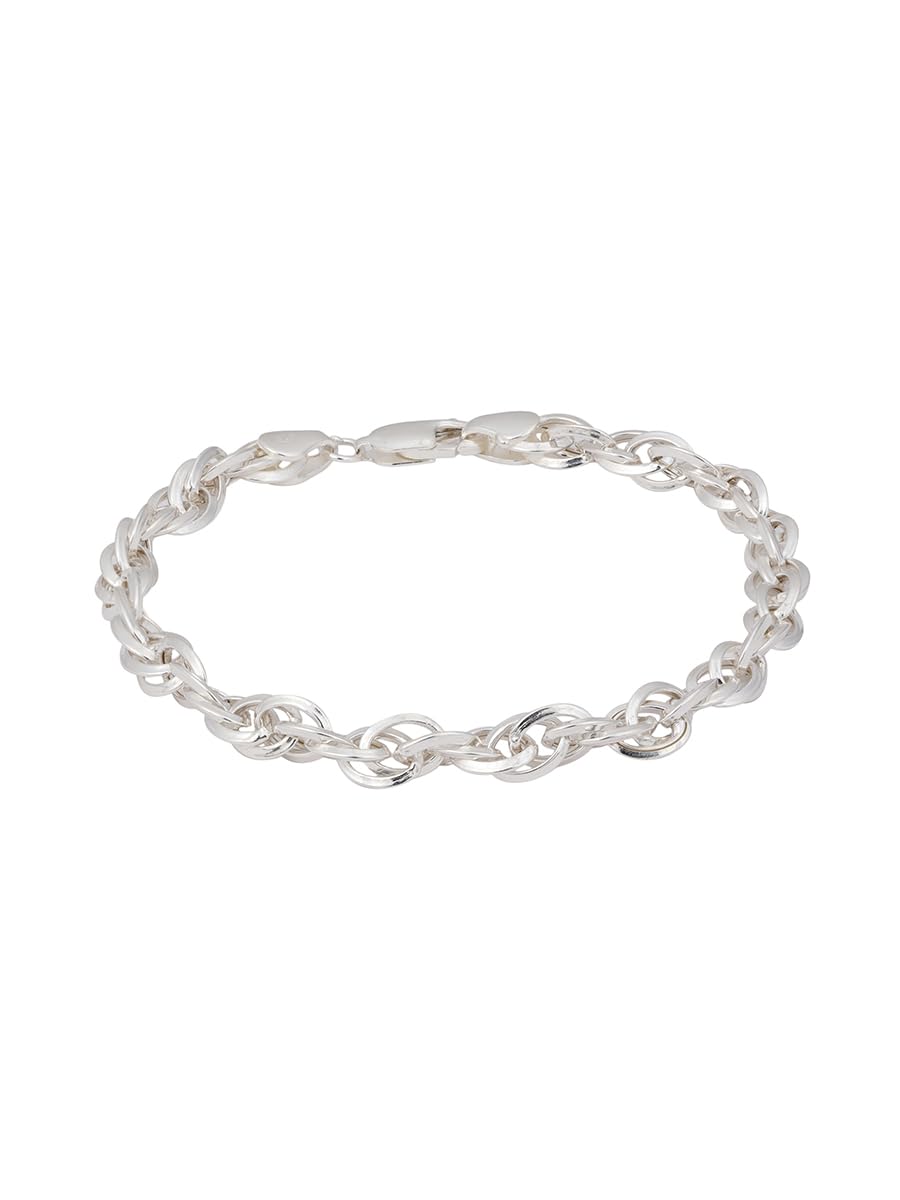 ORIONZ 925 Sterling Silver Bracelet for Men and Boys - 8" Intertwined Rope Link Hand Bracelet for Him - Anti Tarnish Wrist Band - Birthday Anniversary Gift - Accesories for Fashion - Men Jewellery (B0C2HQVTC8) Amazon Price History, Amazon Price Tracker