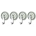 Vasiumic 4 Pack Suction Cup Hooks for Smooth Surfaces, 3KG Weight Capacity per Hook, Reusable & Tool- Installation, No Drilling Needed, for Bathroom(Green)