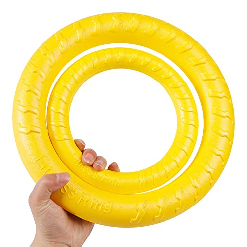 JINRETUTE Fly Ring Toy Fitness Ring Floating Flying Disc Toys Outdoor Durable Chew Toys for Training Playing Puppy Medium Large Dogs (D28) - Image 3