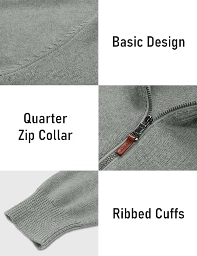 Image of MAGCOMSEN Men's Quarter Zip Pullover Lightweight Mock Neck Polo Sweater Long Sleeve Warm Fall Winter Pullover Sweaters