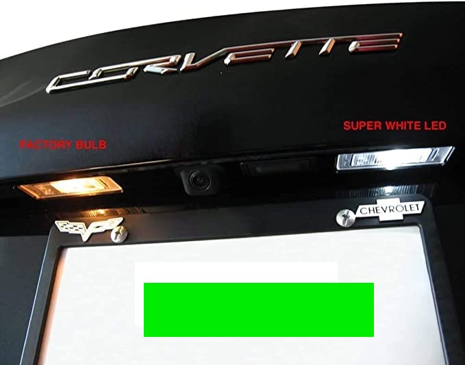 White LED License Plate & Hatch Light Kit For 2014-2019 Chevy Corvette C7 – 4 Bulbs, 6000K