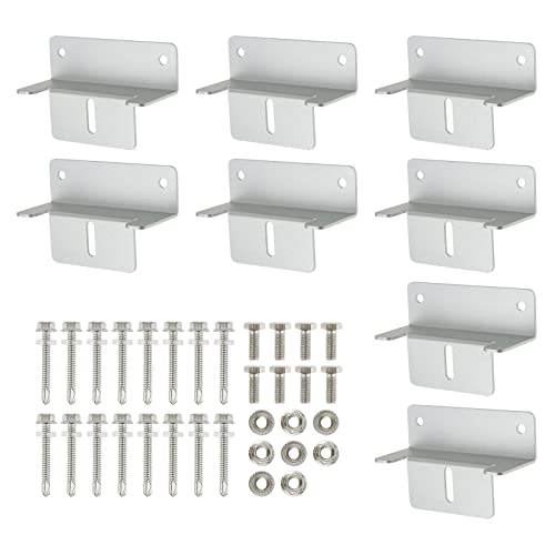 Mootvgoo 8 Units Solar Panel Mounting Z Brackets, Aluminum Anti-Corrosion Rv Mounting Brackets With Nuts And Bolts For Rvs, Trailers, Boats, Yachts, Wall, Etc #TOP21