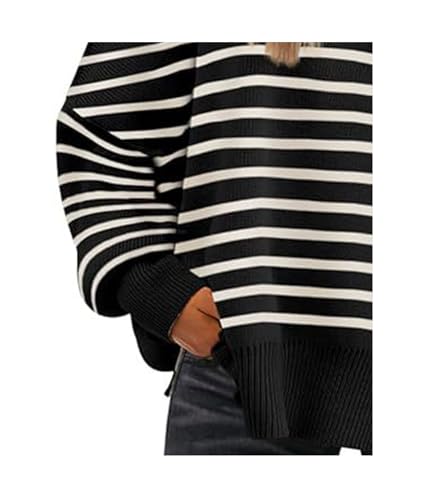 Image of SEMATOMALA Women's Oversized Plain Batwing Sweaters Fall Winter Crewneck Trendy Pullover Knit Jumper Tops
