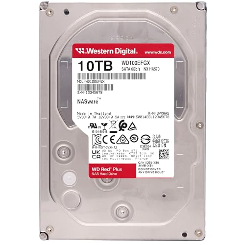 undefined 【Amazon.co.jp 限定】Western Digital ウエスタンデジタル WD Red Plus 内蔵 HDD 10TB CMR 3.5インチ SATA 5400rpm キャッシュ64MB NAS メーカー保証3年 WD100EFAX-AJP エコパッケージ 【国内正規取扱代理店】 の商品画像 1