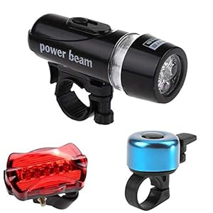 SHIZIZUO Fietslichten voor en achter, Koplamp Achterlicht Fietslichten Set, 3 stks Fiets Plastic Front Koplamp…