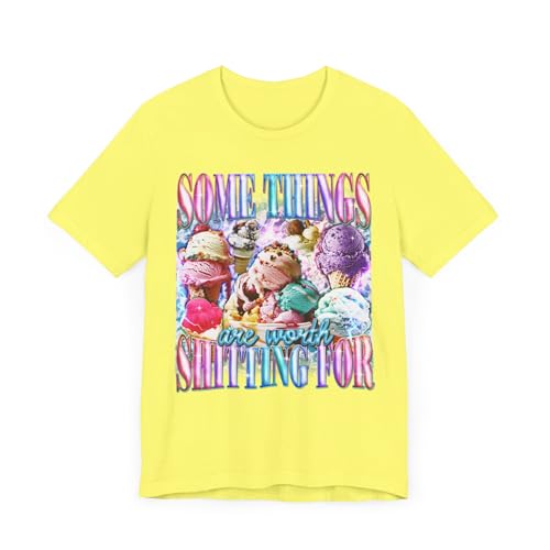 T-shirt pour intolérant au lactose humour glace jaune taille 3XL