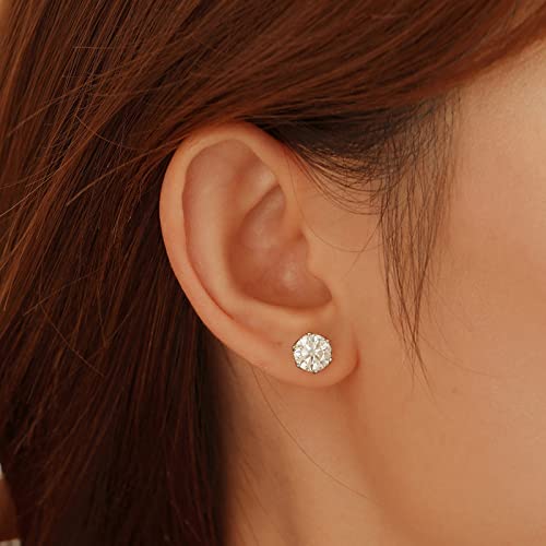 Moissanite Stud Earrings 7.5Mm Stone G H I Color 925 Sterling Silver White Gold Plated 3Ct Earring Women Men Lab Created Diamond Earrings #TOP6