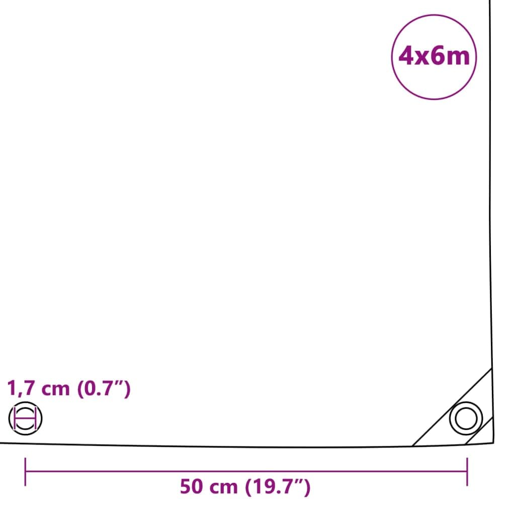 Abdeckplane 650 g/m² Canvas mit PVC Beschichtung 4x6 m weiß, wetterfeste Gewebeplane mit Metallösen, für Gartenmöbel Auto Fahrrad Anhänger und Camping
