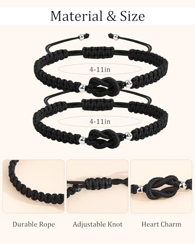 Image of YELUWA 2 Pcs Mother Daughter /Son Bracelets, Back to School Gift | First Day of School Gifts, Mothers Day Gifts, Lovely Charm Bracelets Set Mommy and Me Jewelry with Gift Box Wish Card