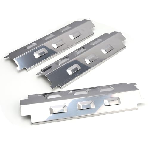 GriHero 37CM Aromaschienen Flammenblech Ersatzteile für Enders, Barbecook, Uniflame, Charbroil, Outback, Tarrington House & andere Modelle, Edelstahl Brennerabdeckung Gasgrill Zubehör, 3 Stück