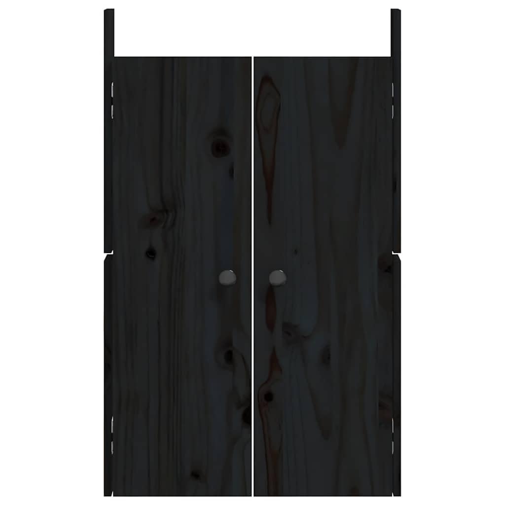 Genérico Puertas de Cocina Exterior 2 uds Madera Pino Negro 50x9x82 cm,Bricolaje,Accesorios de Bricolaje,Ferretería para armarios,Puertas de armarios-832362