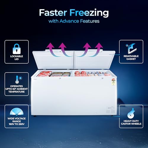 Image of Haier HFC-788DPW4, 4 Star (2026 Star Rating) Double Door Convertible Deep Freezer, 5 Side Freezing, Dual Condenser, Inside Metal Liner with 70mm Puff Thickness (White 734L)