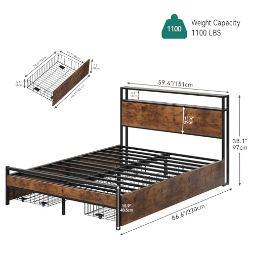 Yitahome MAYIHYO9TO Queen Size Bed Frame With 4 Storage Drawers thumb #1