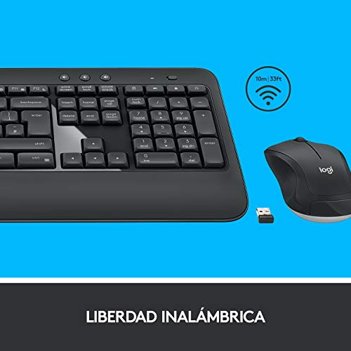 Logitech MK540 Combo Clavier et Souris Sans Fil, Clavier QWERTY Espagnol - Noir
