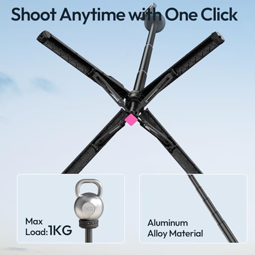 ULANZI MT85 Auto-Open Stativ, Magnetisches Selfie Stick mit Bluetooth 150 cm, Vierbeinständer Automatisch öffnen, Selfie-Stöcke 25N Magnet, All-in-1 Tripod Kompatibel mit iPhone 17-12 Magsafe Sumsung 3