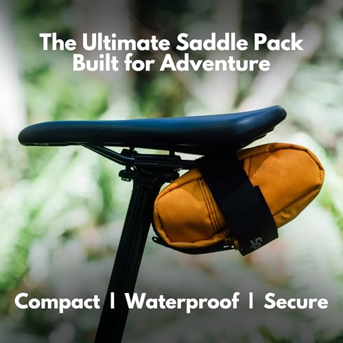 Image of Speedsleev Ranger Large Bike Saddle Bag - Compact Under Seat Cycling Pack for Road, Gravel & MTB - Waterproof, Rattle-Free Tool Storage - Lightweight Bike Gear Bag with Reflective Safety Strap - Black