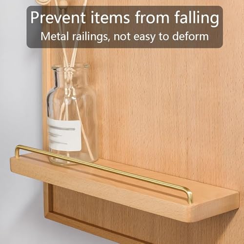 Wooden Electric Meter Box Cover with Shelf & Hooks, Decorative Breaker Panel Cabinet, Creative Wall-Mounted Fuse Box Cover - Brown (15.7" x 23.6")