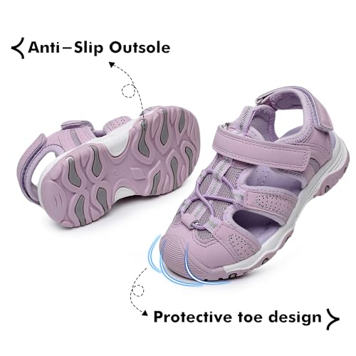 Ahannie Toddler Sandals Boys Girls Sandals – Kids Closed Toe Water Sport Outdoor Summer Beach Shoes with Hook Loop2