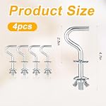 4pcs Hammock Hooks, Zinc Heavy Duty Hammock Stand Hooks 3/8 Inch Hammock Stand Replacement Hooks for Hammock Stand Posts from 1-1/4 to 2 Inches in Diameter