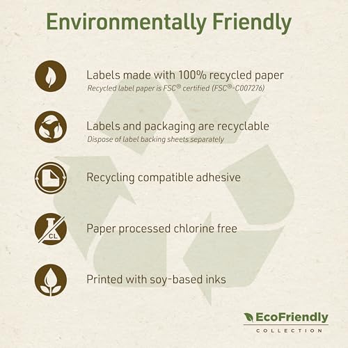 Image of Avery EcoFriendly Recycled Shipping Labels, 2 inch x 4 inch, White, Permanent Adhesive, Laser & Inkjet Printers, 250 Total, Great for Shipping and Mailing, Product Merchandising, and More (48263)