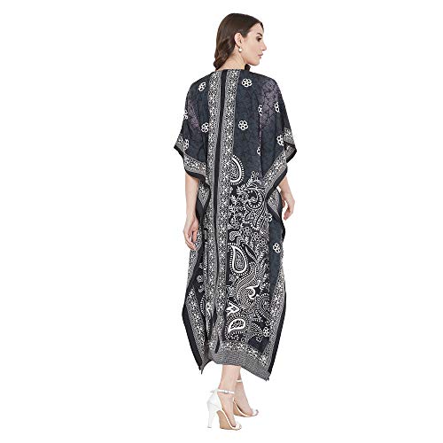Image of Oussum Women Polyester Casual Long Plus Size Beach Caftan Cover Up Maxi Dress 1X-3X Summer Kaftan Dresses for Women