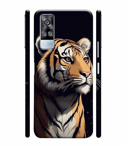 Image of Tiger Faces Animal Printed Hard Back Case Cover & Compatible for Vivo Y51 / Vivo Y31 / Vivo Y51A (Multicolor) - D1807
