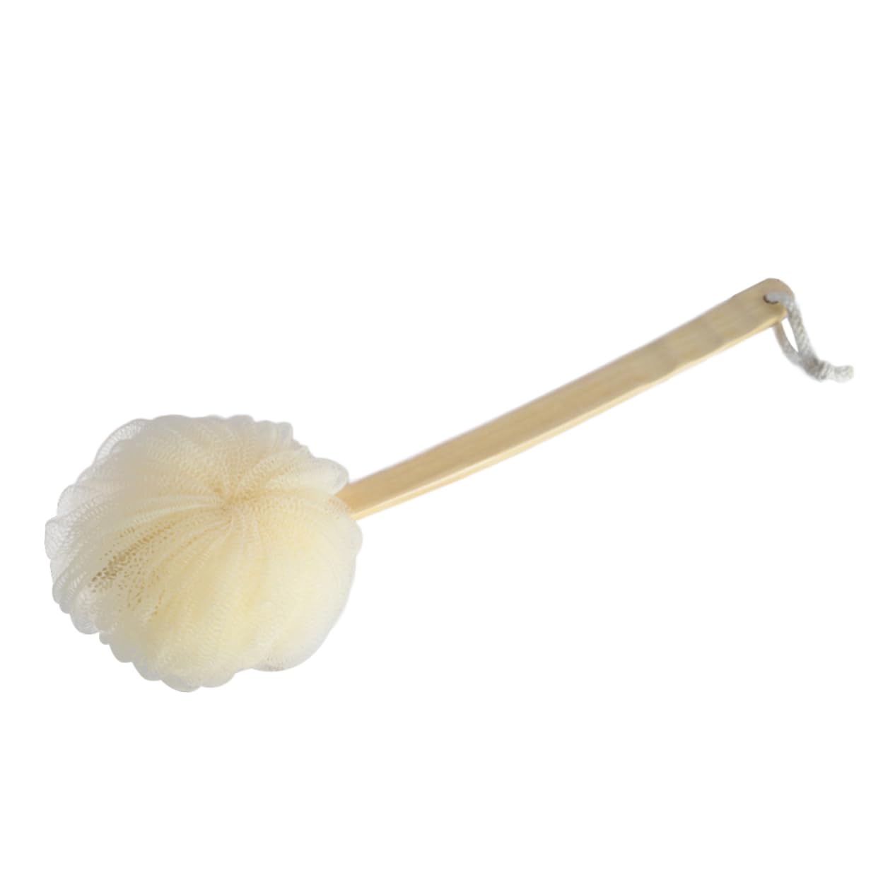 PartyKindom Wooden Long Handle Bath Sponge Scrubber Exfoliating Shower Ball for Body Cleansing Gentle Soft Lathering for Daily Use and Relaxation