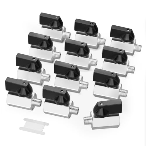 Image of GASHER 12PCS 3 /8 inchNPT(F x M) Nickel Plated Brass Mini Ball Valve | 3 /8 Inch Female x 3 /8 Inch Male Thread Shut Off Valve for Regulate Flow