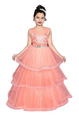 Image of Girl's Net Frill Ball Design Gown Dress