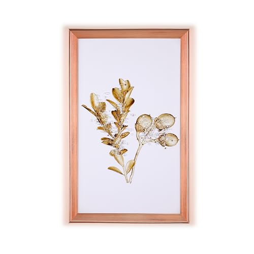 Image of Amazon Brand - Umi Framed Flower Botanical Wall Art For Wall Decoration Flower Painting with Crystal Diamonds Wall Hanging Esthetic Wall Painting For Living Room Bedroom Housewarming Gift - 30x50cm