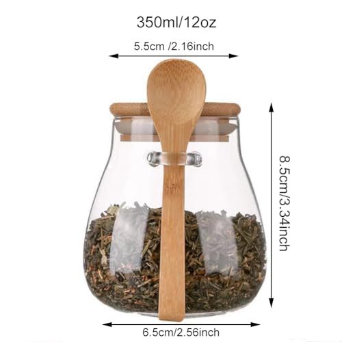 VANTOBEST Airtight Glass Jar Storage Container with Lid and Spoon 12 Oz Glass Food Storage Canisters Decorative Kitchen Canisters Organization Jar for Coffee Bean Tea Sugar Noodles Candy Bath Salt - Cosy Home Interiors VANTOBEST Airtight Glass Jar Storage Container with Lid and Spoon 12 Oz Glass Food Storage Canisters Decorative Kitchen Canisters Organization Jar for Coffee Bean Tea Sugar Noodles Candy Bath Salt - Image 2